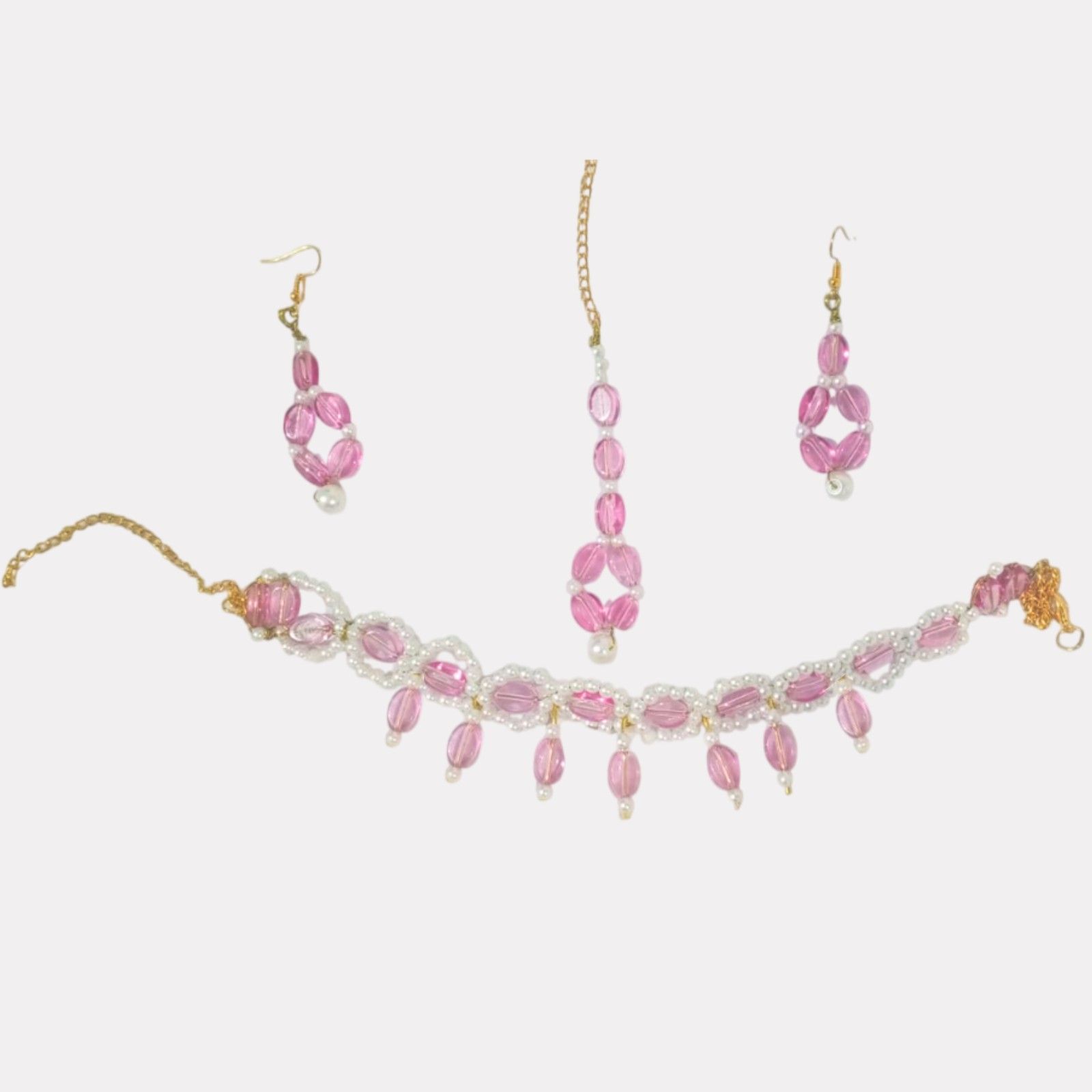 Handcrafted crystal bead jewelry set