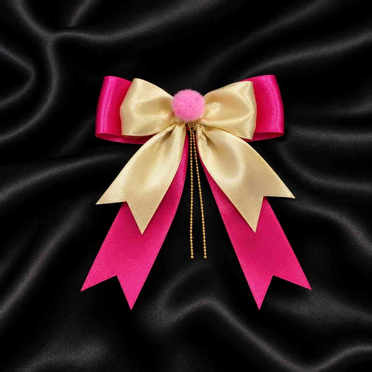 Decorative ribbon bow hair clip