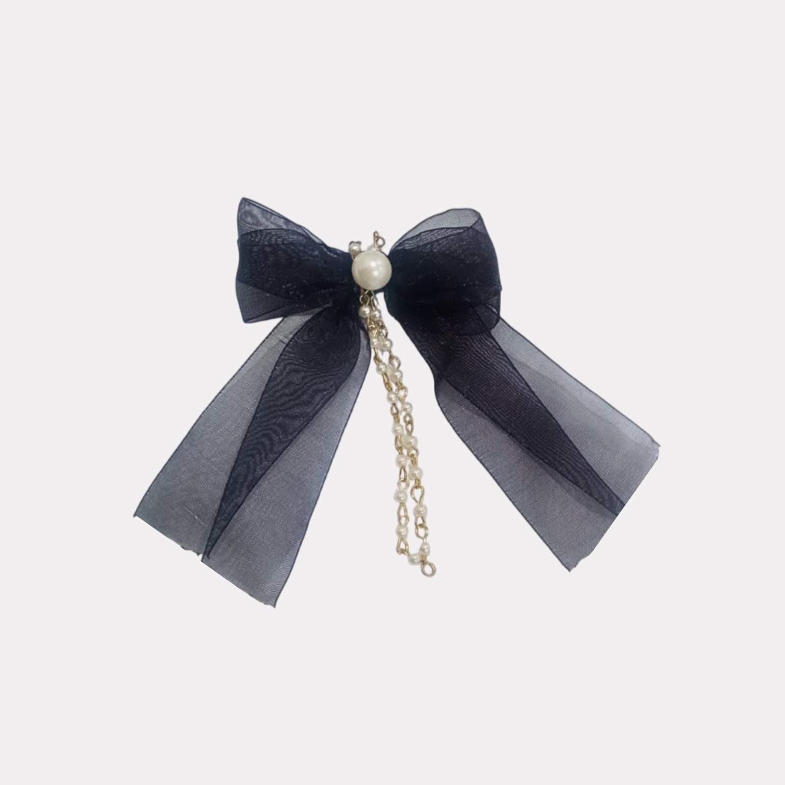 Stylish Hair Bow with Pearl Accents