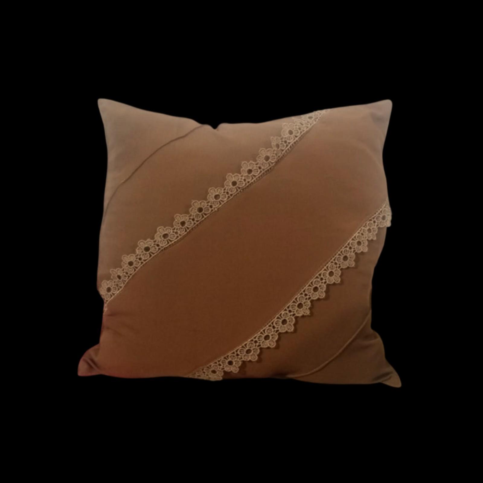 Elegant Lace-Embellished Sofa Cushion Covers - 5PC Set