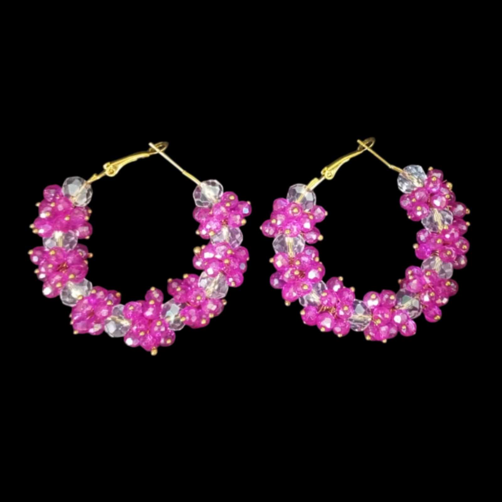 Modern Gajra-Style Hoop Earrings