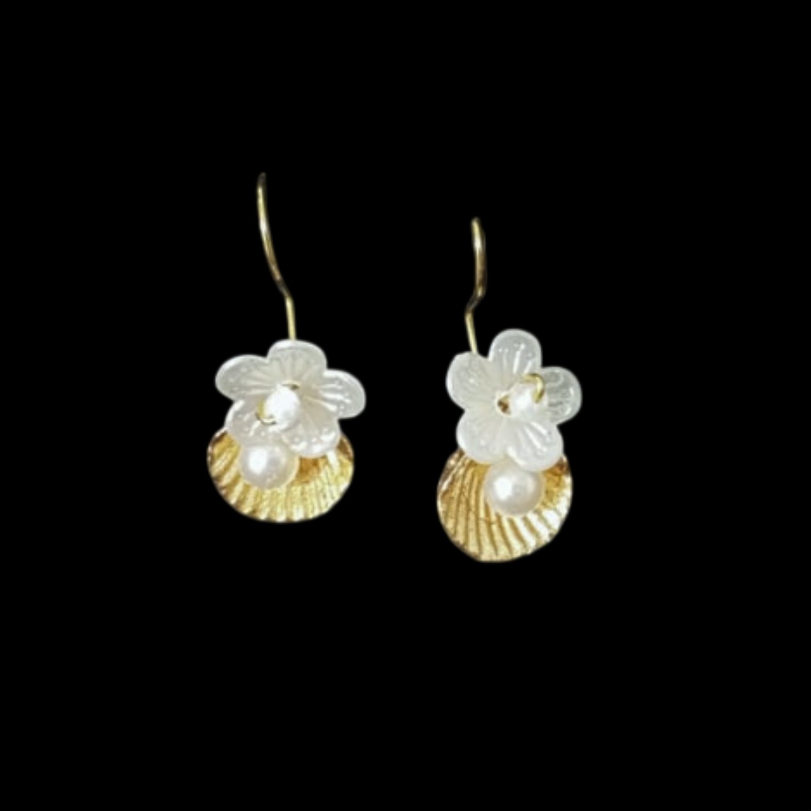 elegant pearly shell earrings